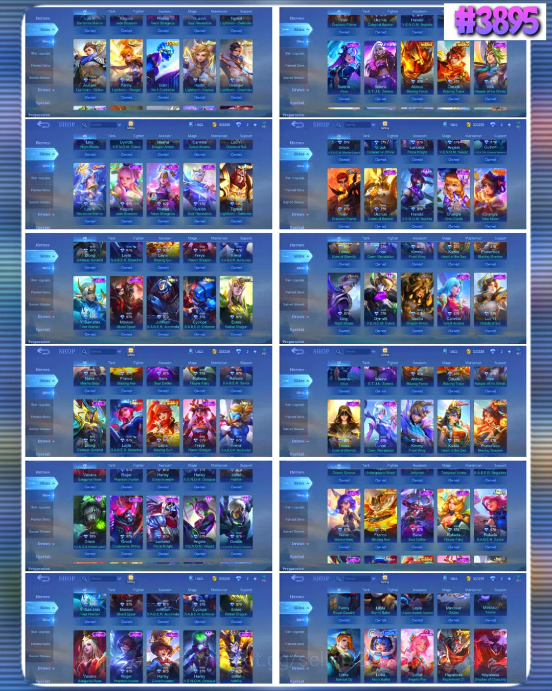Mobile Legends: Bang Bang Accounts #3895 | 574 Skins | Legend Lunox & Gusion | Collec image 2
