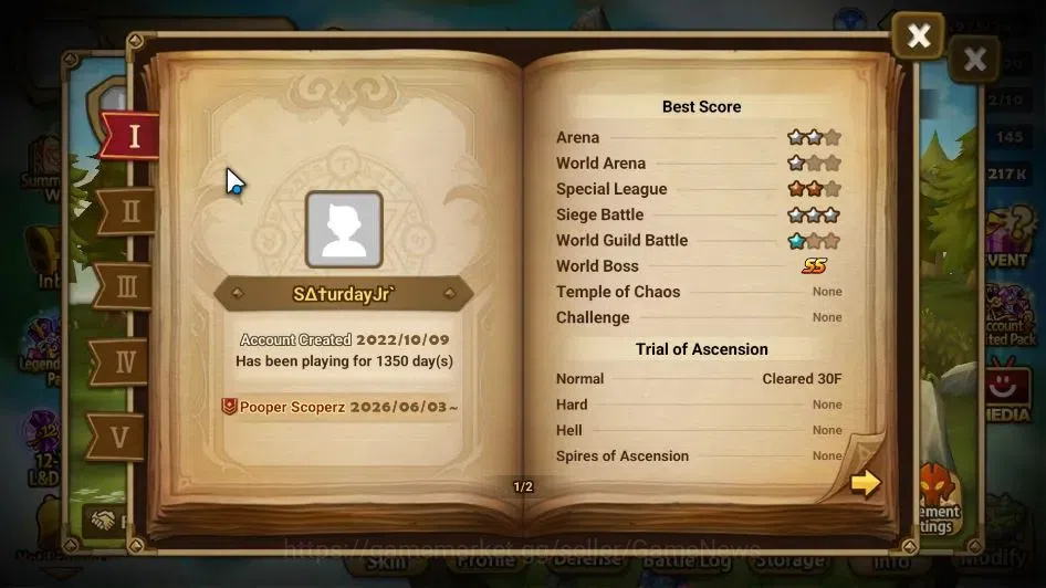 Summoners War: Sky Arena Accounts GLOBAL Lv 61|1 LD[Lars]|61 Total NB5[Eladriel,Liam image 3