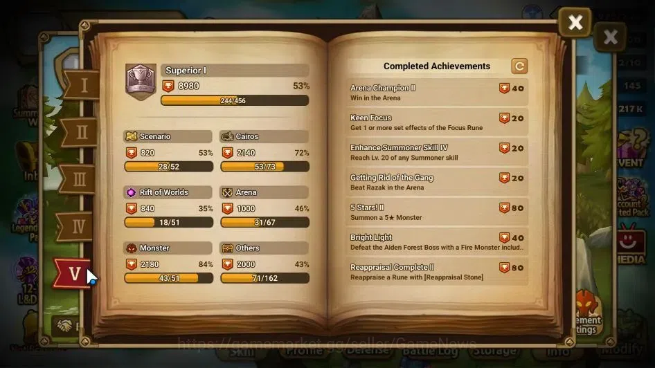 Summoners War: Sky Arena Accounts GLOBAL Lv 61|1 LD[Lars]|61 Total NB5[Eladriel,Liam image 7