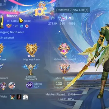 Mobile Legends: Bang Bang Accounts Collector Hero 133|Skin 370|Karina KOF & LBox,Hayabusa Annual,Selena Zodiac,Badang