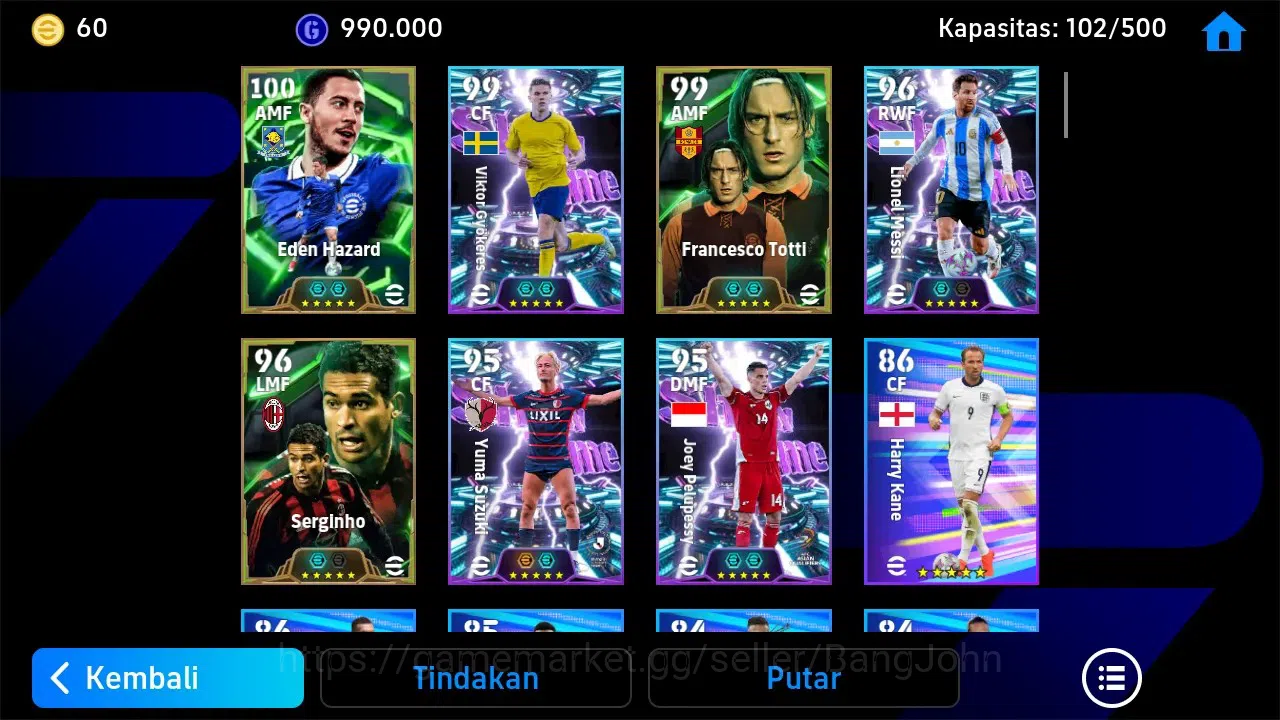 eFootball Accounts ANDROID|PW 2875|Epic Hazard, F Totti, Serginho|Sho image 3