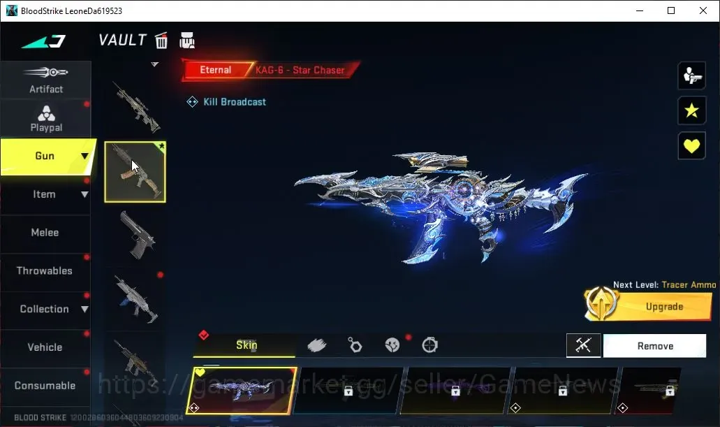 Blood Strike Accounts Collab Skin ASIA|2 ETERNAL KAG-6 Star Chaser Lv2,M82 Noxdra Lv2|Ultra FN2000 Phantomrift|Legendary 1