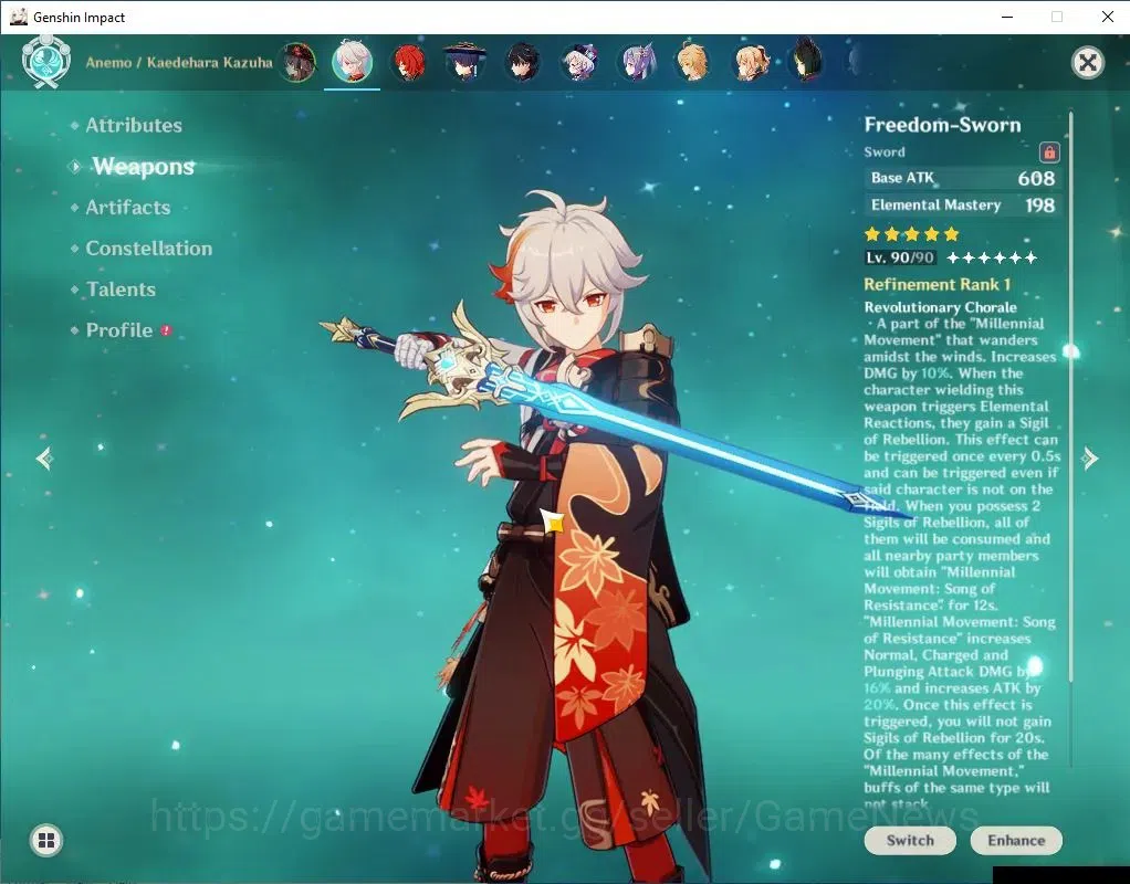 Genshin Impact Accounts Asia|AR56|5 Limit +5(*5Wep)|(Kazuha,Yelan)+Sign,Hu image 3