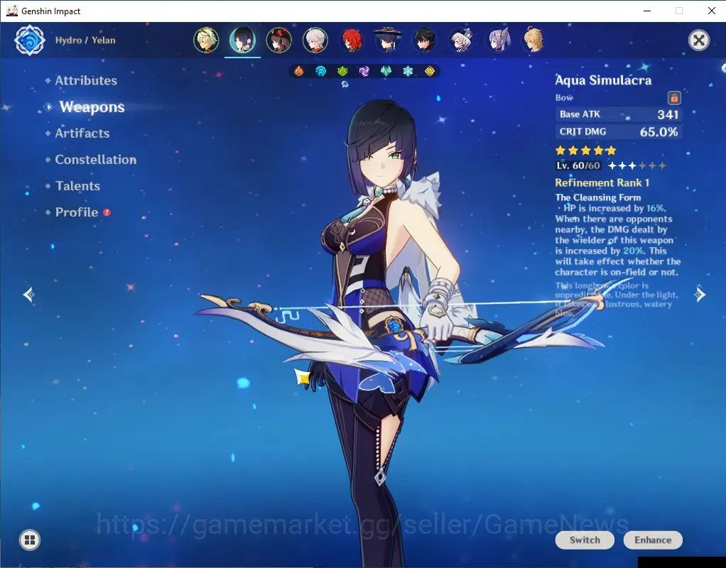 Genshin Impact Accounts Asia|AR56|5 Limit +5(*5Wep)|(Kazuha,Yelan)+Sign,Hu image 4
