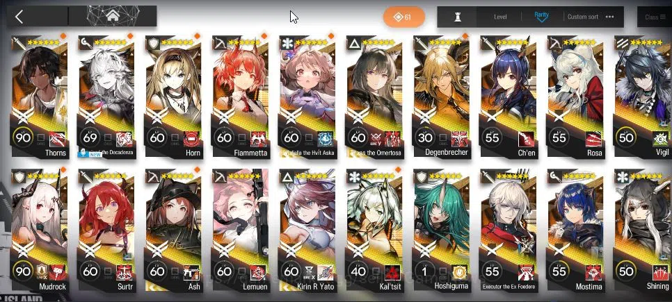 Arknights Accounts High-End Lv 78|187 OP + 20 Skin|84k Orundum|7 Limited|LTD, ETHA, TTO, Ash, Kirin R Yato, Yu, Nian|Ch 1