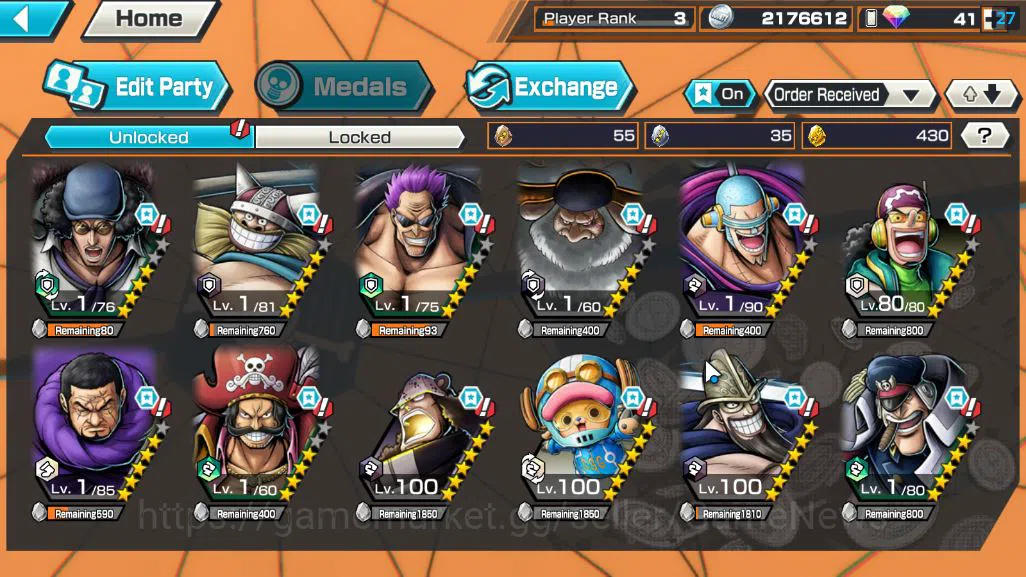 One Piece Bounty Rush Accounts Starter Global|4 EX|Blackbeard Pirates Kuzan,FilmZ Zephir ,5Elders St.Saturn,KOP Gol 3