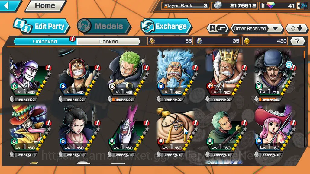 One Piece Bounty Rush Accounts Starter Global|4 EX|Blackbeard Pirates Kuzan,FilmZ Zephir ,5Elders St.Saturn,KOP Gol 4