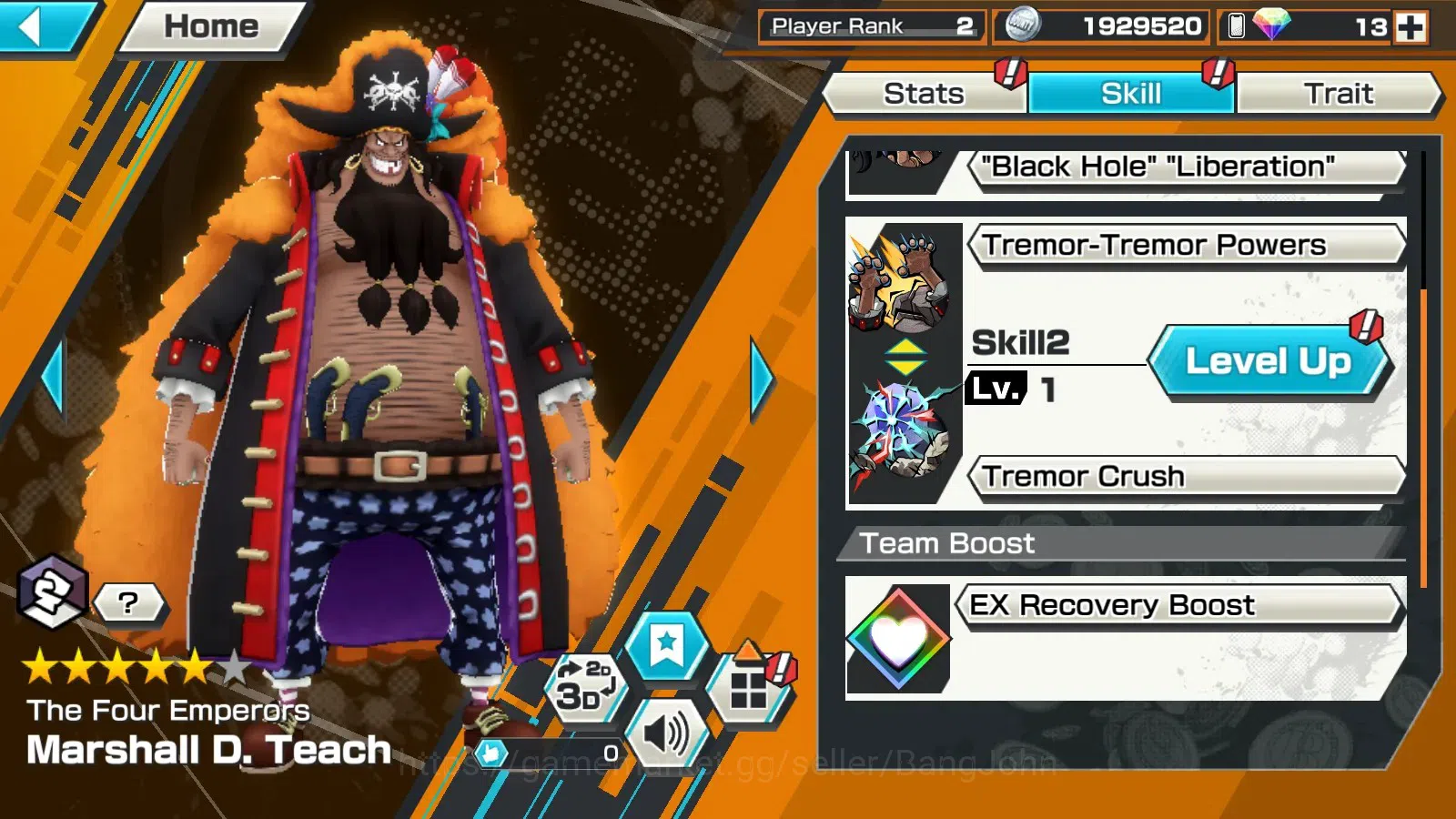 One Piece Bounty Rush Accounts GLOBAL|EX 4|GF 455|4Emperors Teach,5elders Nusjuro image 7