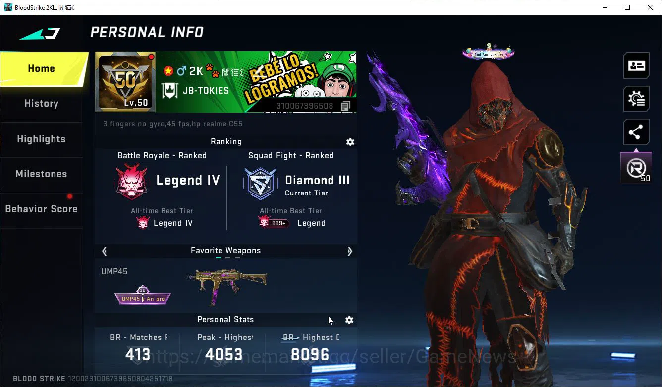 Blood Strike Accounts ASIA|ETERNAL [Lv4 AK47,Lv2(Karl98,QBZ95)]+Collab E image 2
