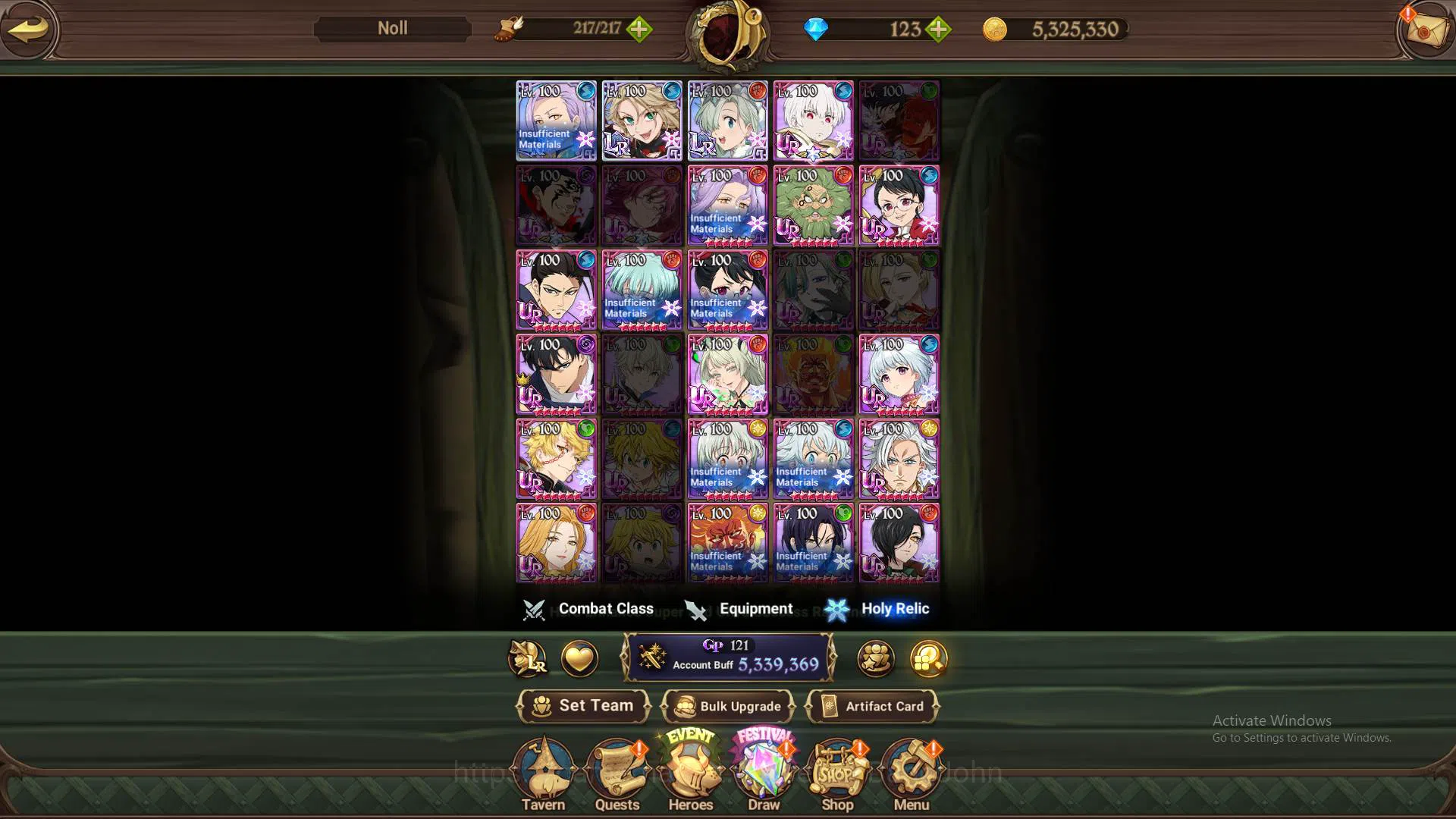 The Seven Deadly Sins: Grand Cross Accounts Others ASIA|5.3m CC|3LR Ludociel 5/6,Roxy6/6,Elizabeth|10 collab|UR 10