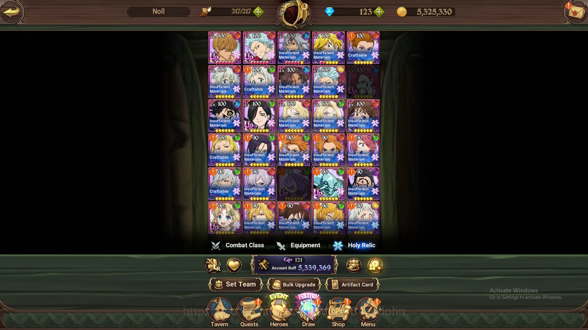 The Seven Deadly Sins: Grand Cross Accounts Others ASIA|5.3m CC|3LR Ludociel 5/6,Roxy6/6,Elizabeth|10 collab|UR 11