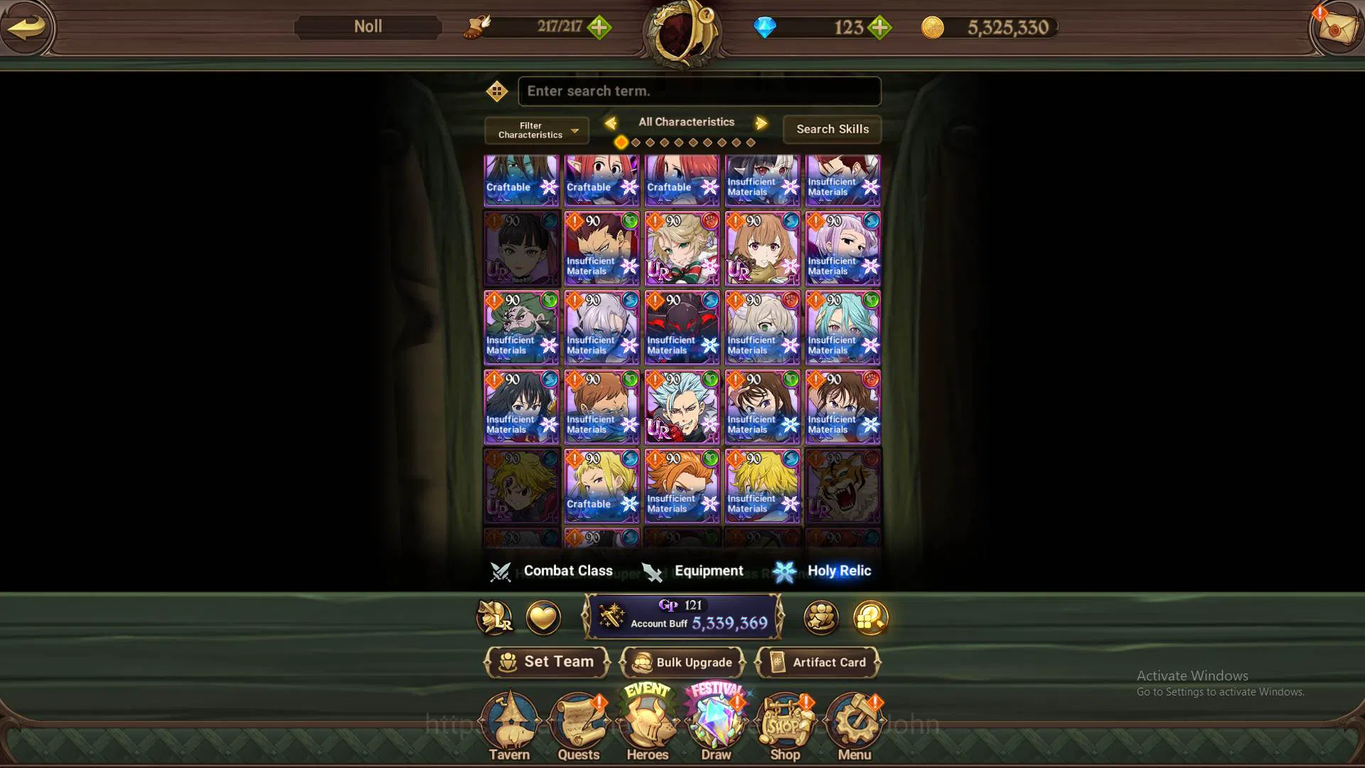 The Seven Deadly Sins: Grand Cross Accounts Others ASIA|5.3m CC|3LR Ludociel 5/6,Roxy6/6,Elizabeth|10 collab|UR 12