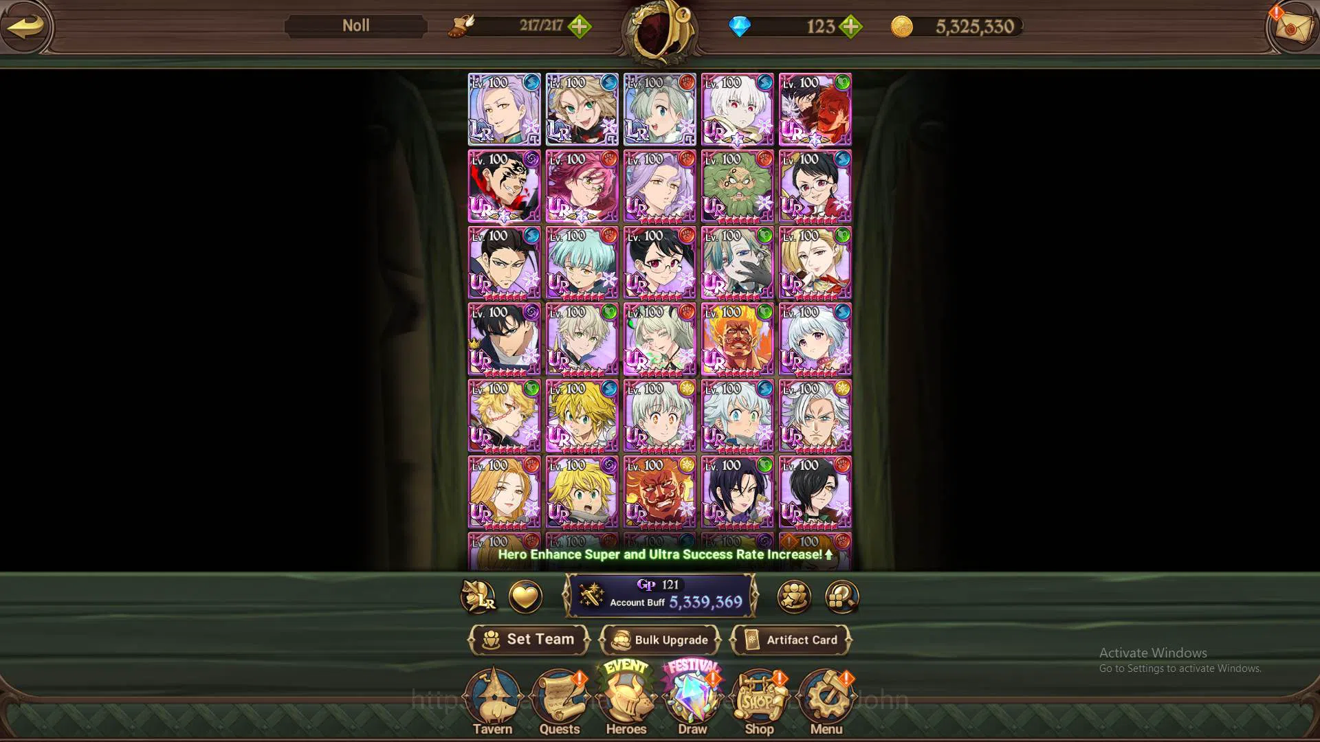 The Seven Deadly Sins: Grand Cross Accounts Others ASIA|5.3m CC|3LR Ludociel 5/6,Roxy6/6,Elizabeth|10 collab|UR 8