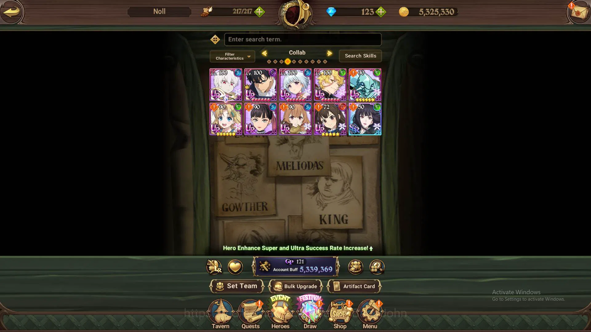 The Seven Deadly Sins: Grand Cross Accounts Others ASIA|5.3m CC|3LR Ludociel 5/6,Roxy6/6,Elizabeth|10 collab|UR 9