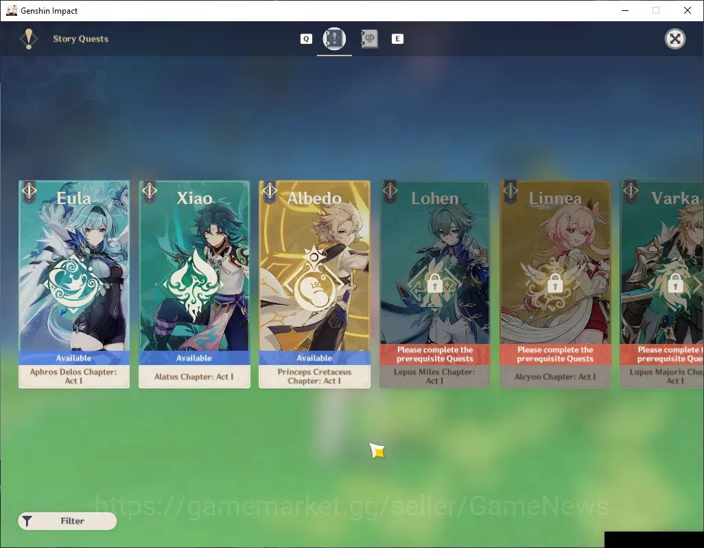 Genshin Impact Accounts Others ASIA|AR 49|3 Limited+2(*5 Weapon)|Varesa,Klee,Durin|Standart (Jean)Sign|Male MC|Check 20
