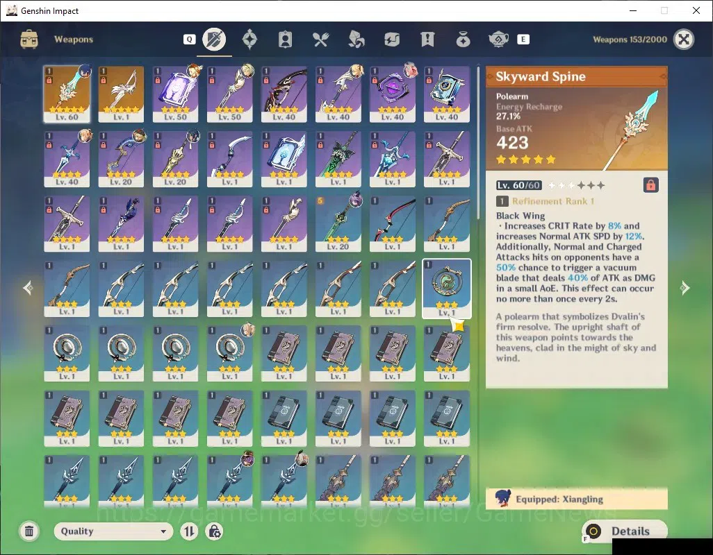 Genshin Impact Accounts Others ASIA|AR 49|3 Limited+2(*5 Weapon)|Varesa,Klee,Durin|Standart (Jean)Sign|Male MC|Check 3