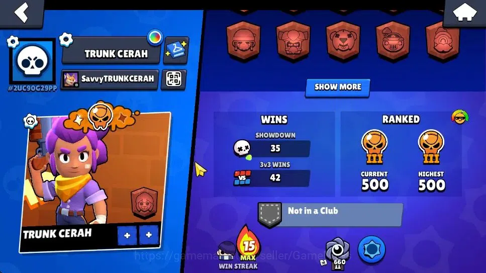 Brawl Stars Accounts 1173 Trophy|7K Bling|20 Brawlers 3 Max Lvl [BO,Edgar,Tara]|2 Myth [Porcelain Pearl,Possessed Poco] 7 3