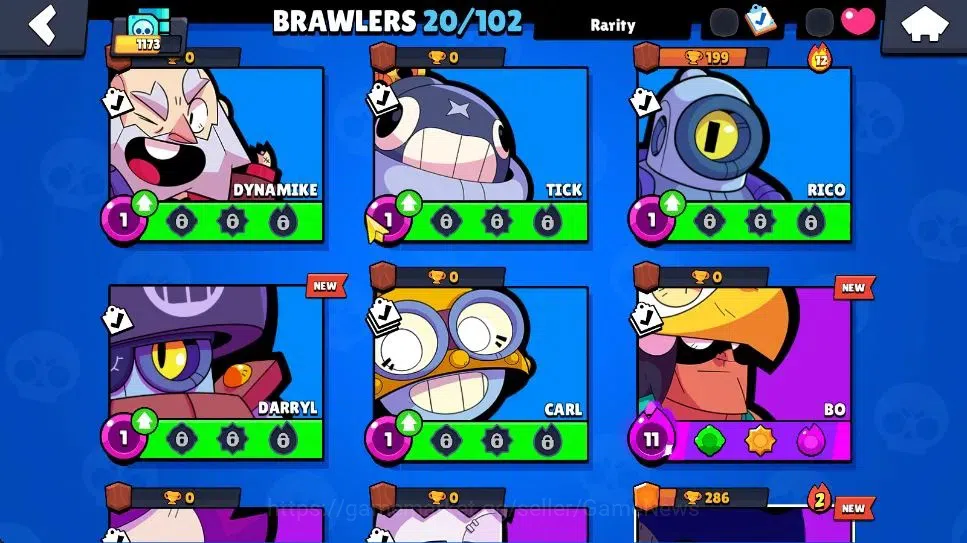 Brawl Stars Accounts 1173 Trophy|7K Bling|20 Brawlers 3 Max Lvl [BO,Edgar,Tara]|2 Myth [Porcelain Pearl,Possessed Poco] 7 9