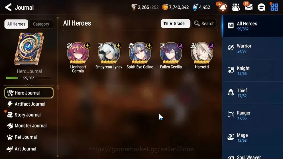 Epic Seven Accounts Limited Hero GLOBAL Unverif|New Era|5 ML(Har setti,E Ilynav,SE Celine,LH Cermia,F Cecilia)|PoH+Bless 9