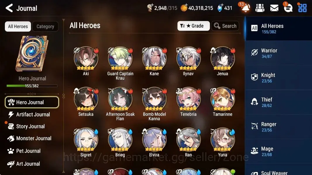 Epic Seven Accounts Limited Hero Global|11 ML(LoTS, Harsetti, Zio, Hwayoung) Limited Estelle, Fumyr, Rinak|PoH+Bless 2