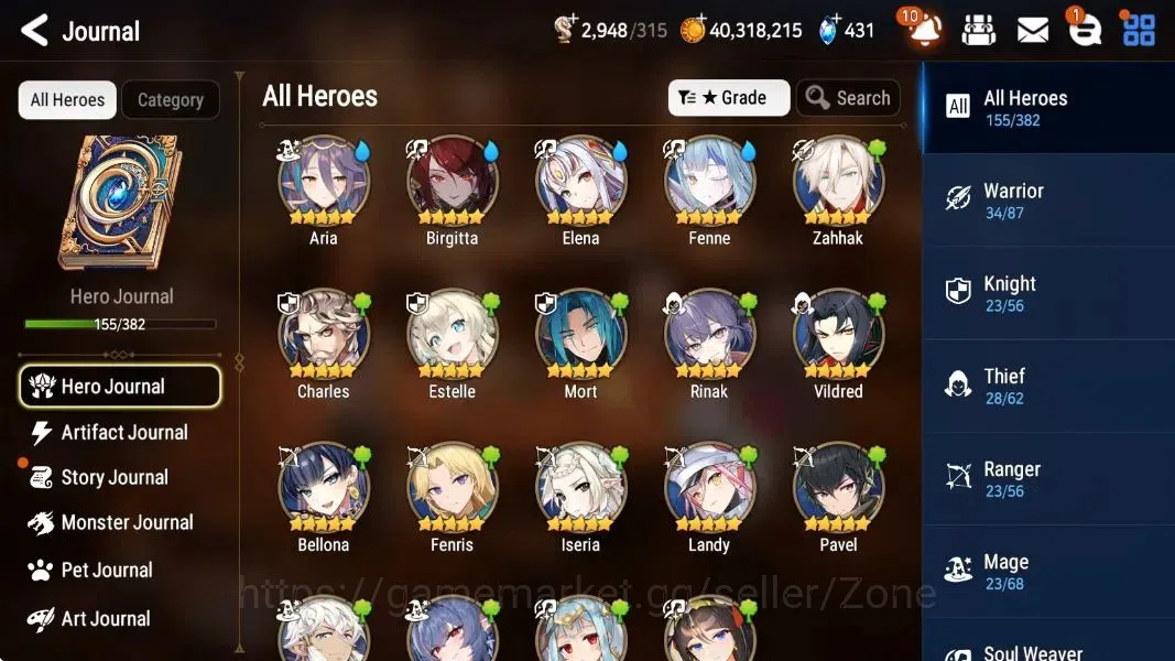 Epic Seven Accounts Limited Hero Global|11 ML(LoTS, Harsetti, Zio, Hwayoung) Limited Estelle, Fumyr, Rinak|PoH+Bless 3