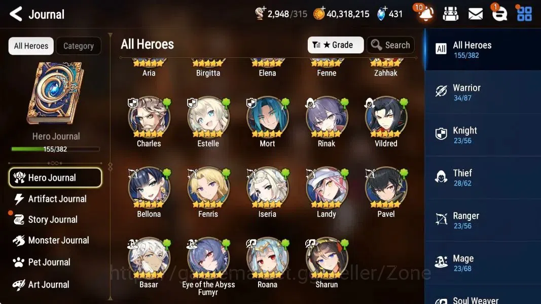 Epic Seven Accounts Limited Hero Global|11 ML(LoTS, Harsetti, Zio, Hwayoung) Limited Estelle, Fumyr, Rinak|PoH+Bless 4