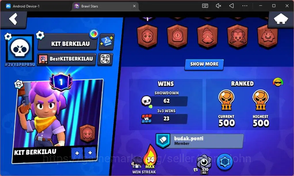 Brawl Stars Accounts Global |1411 Trophy|19 Brawler|1 Max Hypercharge(E image 3