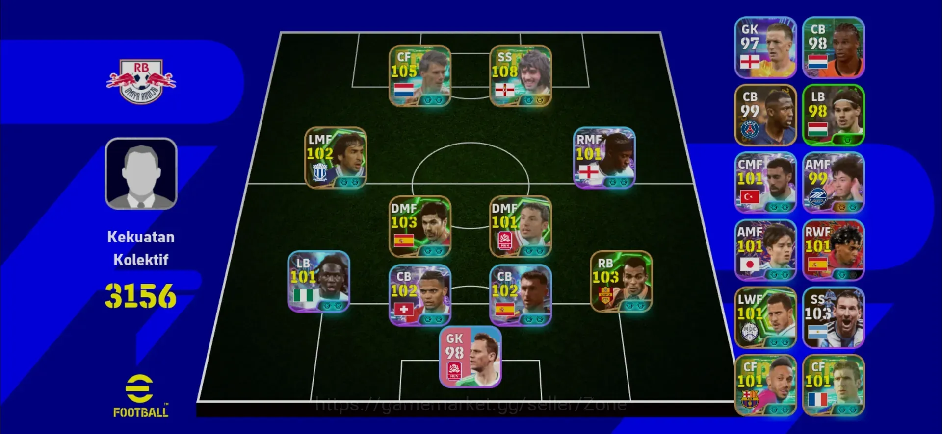 eFootball Accounts Legends & Iconic Players Mobile|PW 3156|Epic George Best,van Basten, Cafu, X. Alonso,Cantona,van 1