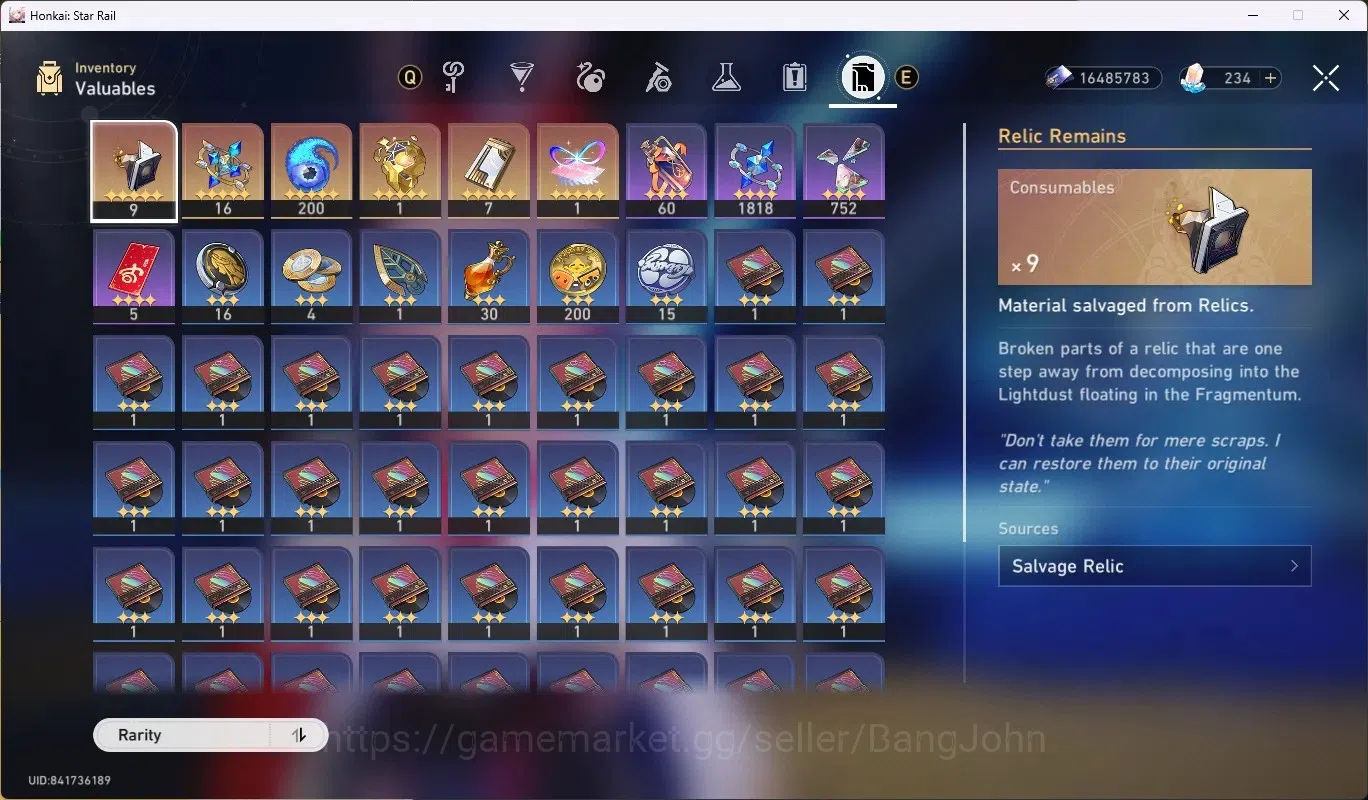 Honkai Star Rail Accounts Others ASIA|TL 63|5 Char Limited ([YaoGuang,Evanescia E1]+Sign,Sparkle,Dan Heng-Perma,Houhou)|Mc 18