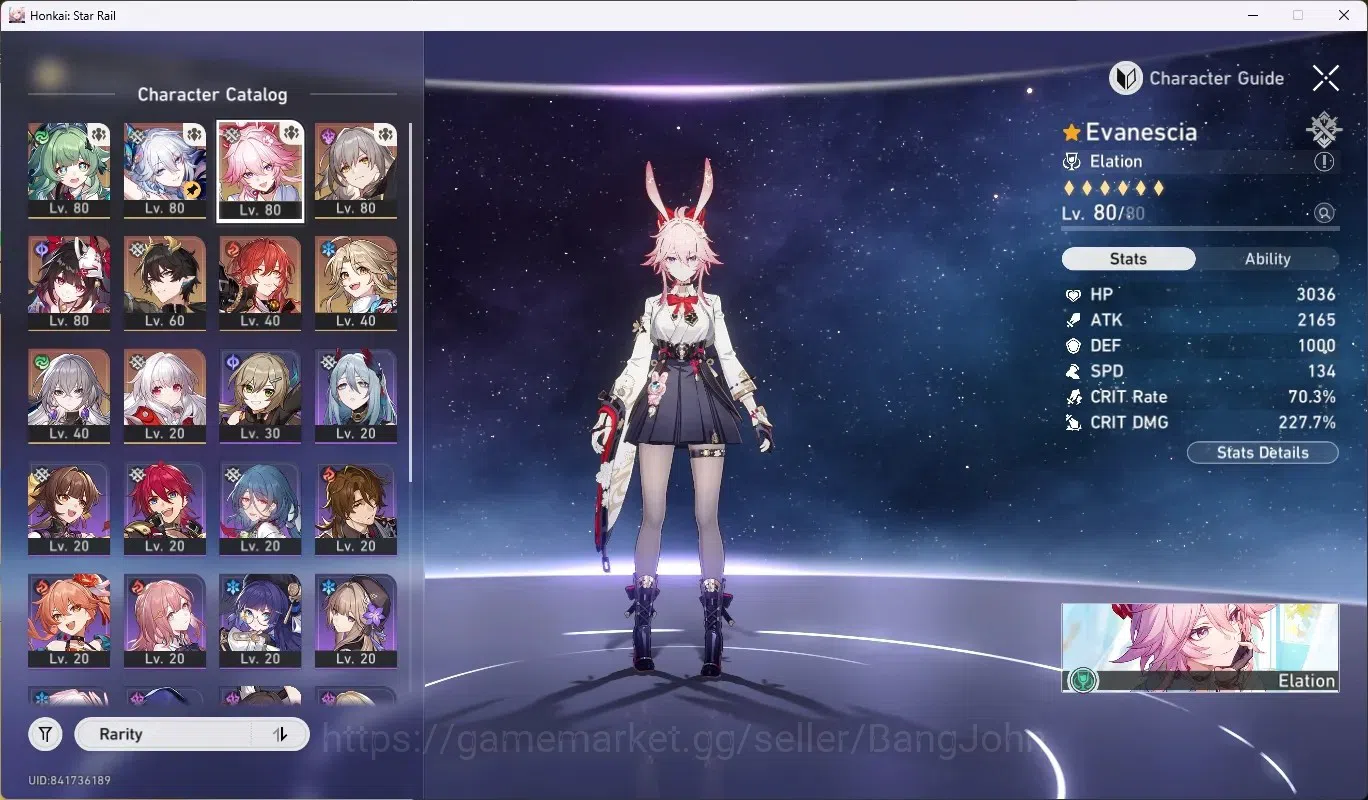 Honkai Star Rail Accounts Others ASIA|TL 63|5 Char Limited ([YaoGuang,Evanescia E1]+Sign,Sparkle,Dan Heng-Perma,Houhou)|Mc 2