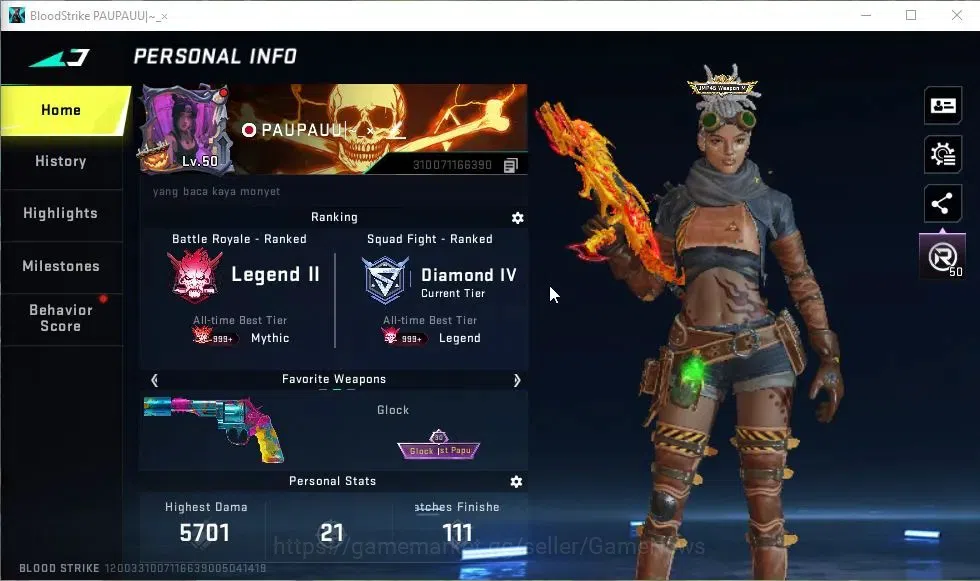Blood Strike Accounts ASIA|ETERNAL Uzi-Scorpius Lv2|13 ULTRA|Collab 7DS[ image 2