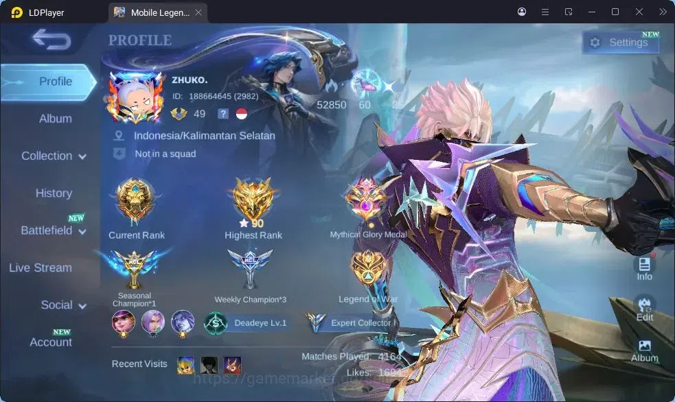 Mobile Legends: Bang Bang Accounts Collector Global |Hero 109|Skin 195|Expert|KOFAurora|Transfomers Roger|LBox Ruby,Lunox|LB 1