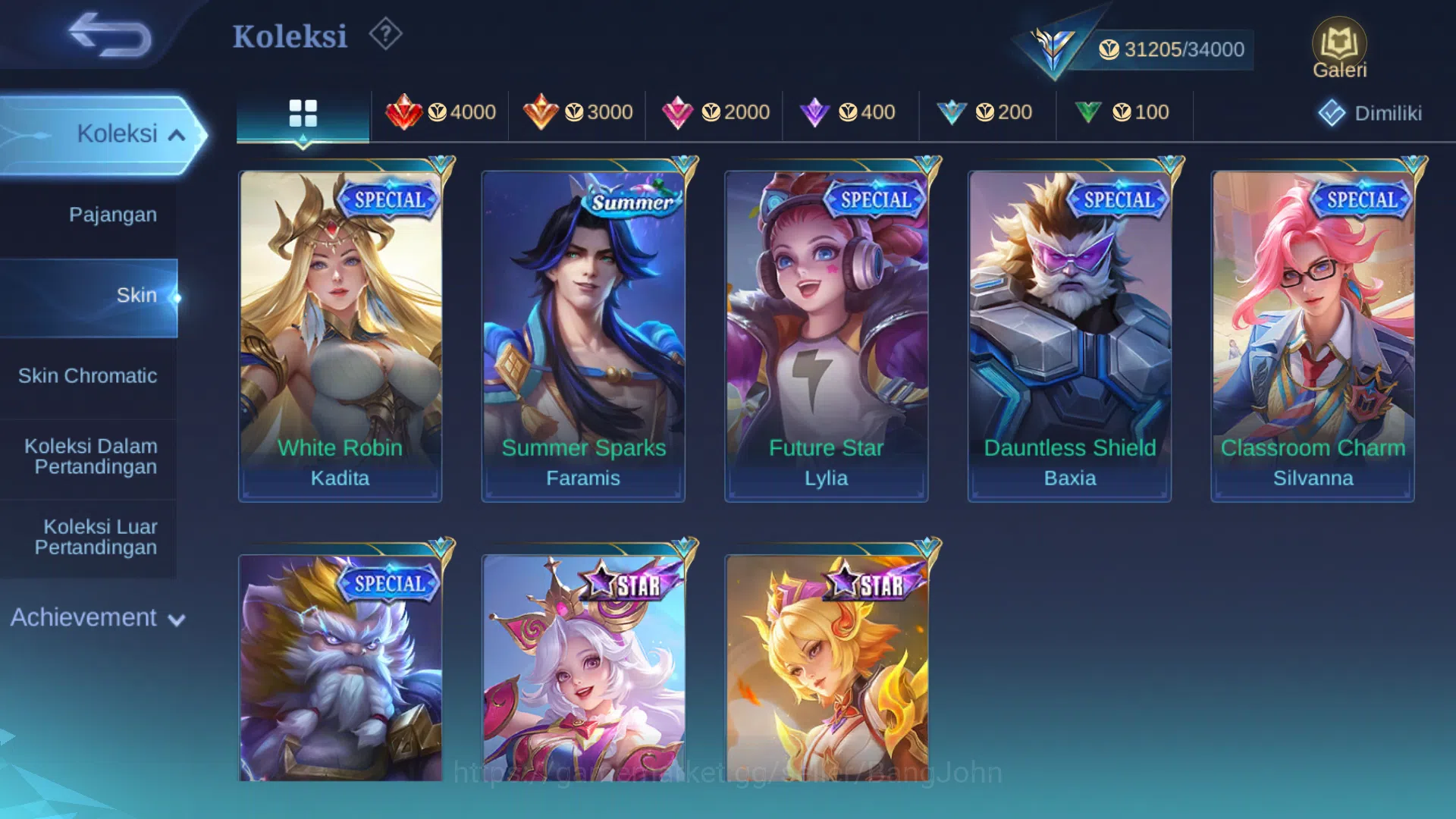 Mobile Legends: Bang Bang Accounts Others Hero 93 | Skin 134 | KOF Karina | Saber Cyclops, Saber | Epic Roger, Harley 10