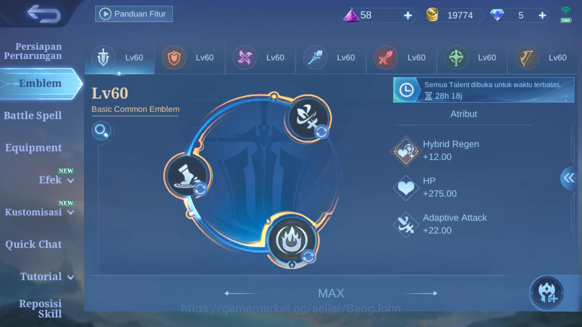 Mobile Legends: Bang Bang Accounts Others Hero 93 | Skin 134 | KOF Karina | Saber Cyclops, Saber | Epic Roger, Harley 12