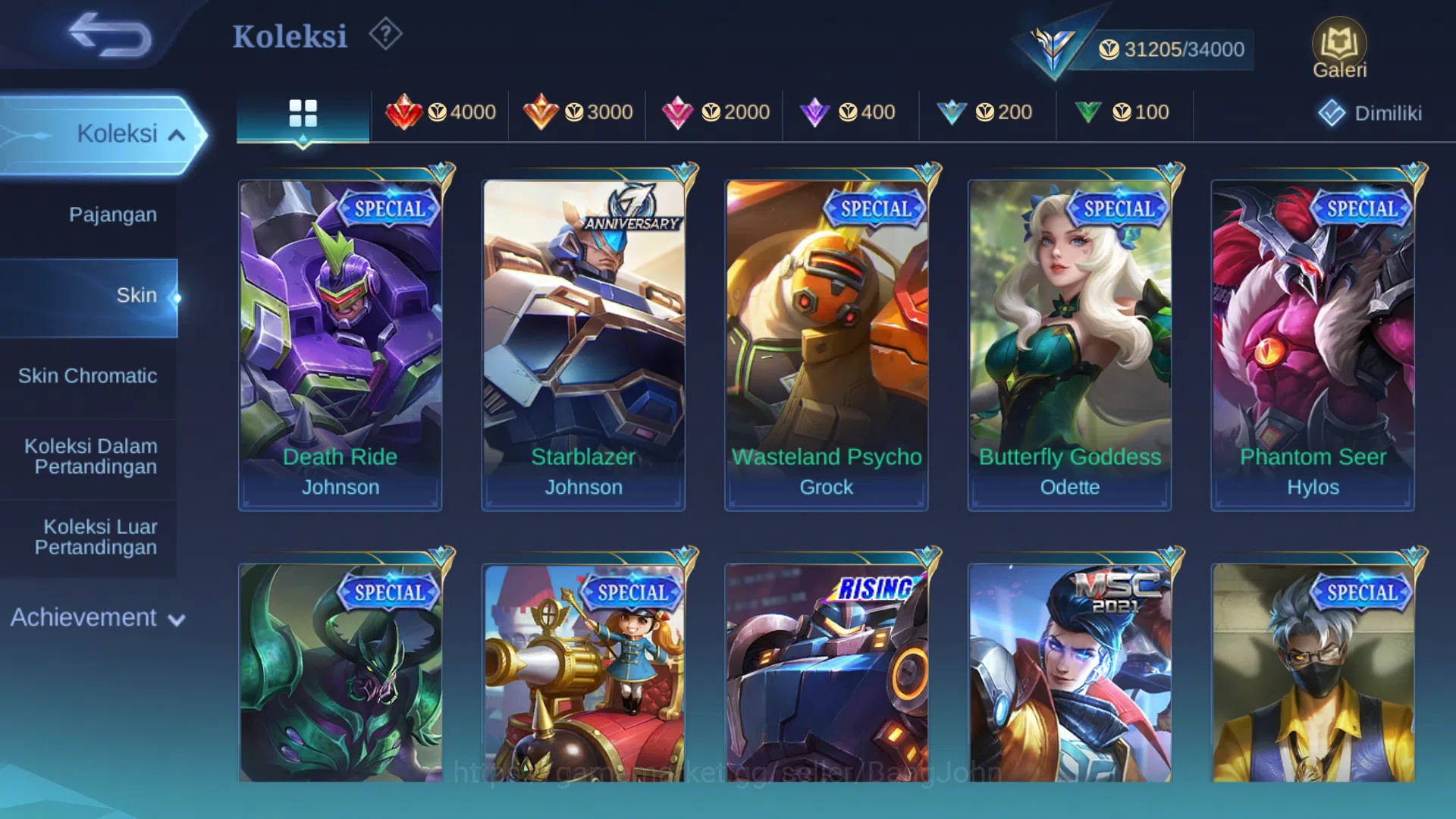 Mobile Legends: Bang Bang Accounts Others Hero 93 | Skin 134 | KOF Karina | Saber Cyclops, Saber | Epic Roger, Harley 9