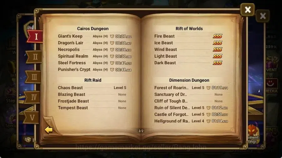 Summoners War: Sky Arena Accounts End-Game Global Lv100|5 LD[Lucifer,Juliane,Maya,Craig,Birgitta]|70 NB5 Leo,Etc|160 10