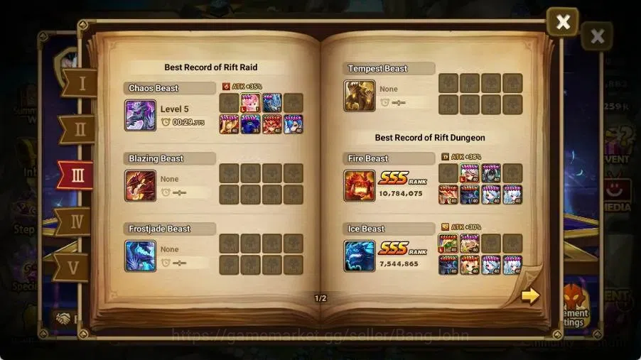 Summoners War: Sky Arena Accounts End-Game Global Lv100|5 LD[Lucifer,Juliane,Maya,Craig,Birgitta]|70 NB5 Leo,Etc|160 13