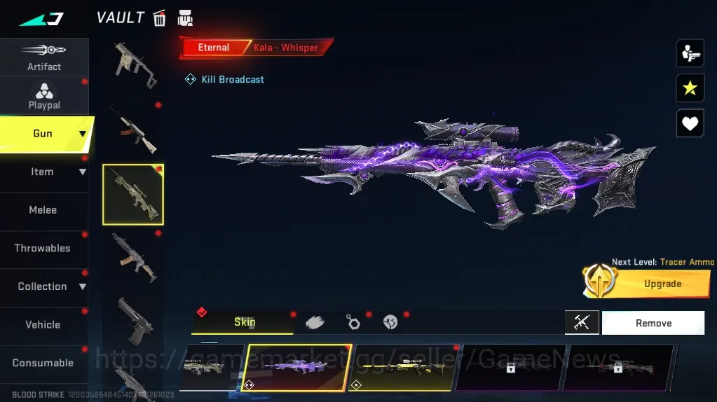 Blood Strike Accounts Starter ASIA|Eternal Kala Whisper Lv2|Collab AOT M4A1 Battle of Faith|3 Ultra Galil Knight,SKS 1