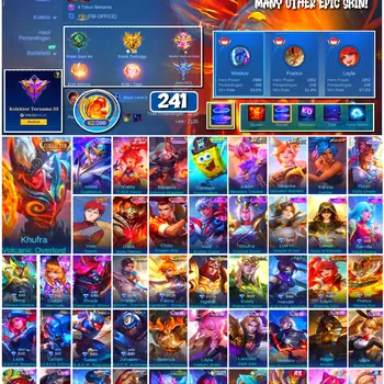 Mobile Legends: Bang Bang Accounts #4312 241 Skins | Vale Gaara (NARUTO) | Karina Leona (KOF) | Cyclops SpongeBob