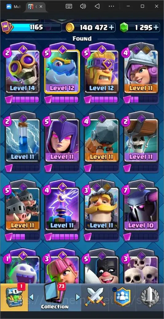 Clash Royale Accounts High-End Global |CL 1165|KTL 13|Trophy 8217|119 Cards|6 Champ|7 Evo|4 Hero|Arena 21|1295 Gems|140K 8