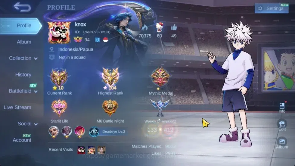 Mobile Legends: Bang Bang Accounts Collector Hero 133|Skin 412|Highest Imo 104|Legend Franco|Harith HxH,(YSS,Nata) CC,Layla 1