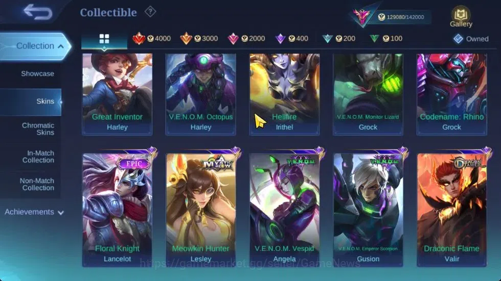 Mobile Legends: Bang Bang Accounts Collector Hero 133|Skin 412|Highest Imo 104|Legend Franco|Harith HxH,(YSS,Nata) CC,Layla 13