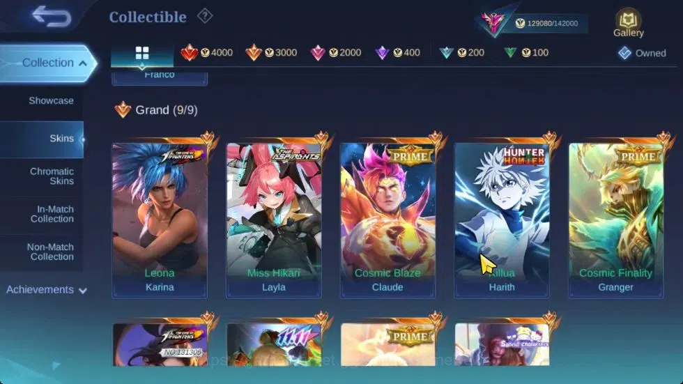 Mobile Legends: Bang Bang Accounts Collector Hero 133|Skin 412|Highest Imo 104|Legend Franco|Harith HxH,(YSS,Nata) CC,Layla 6
