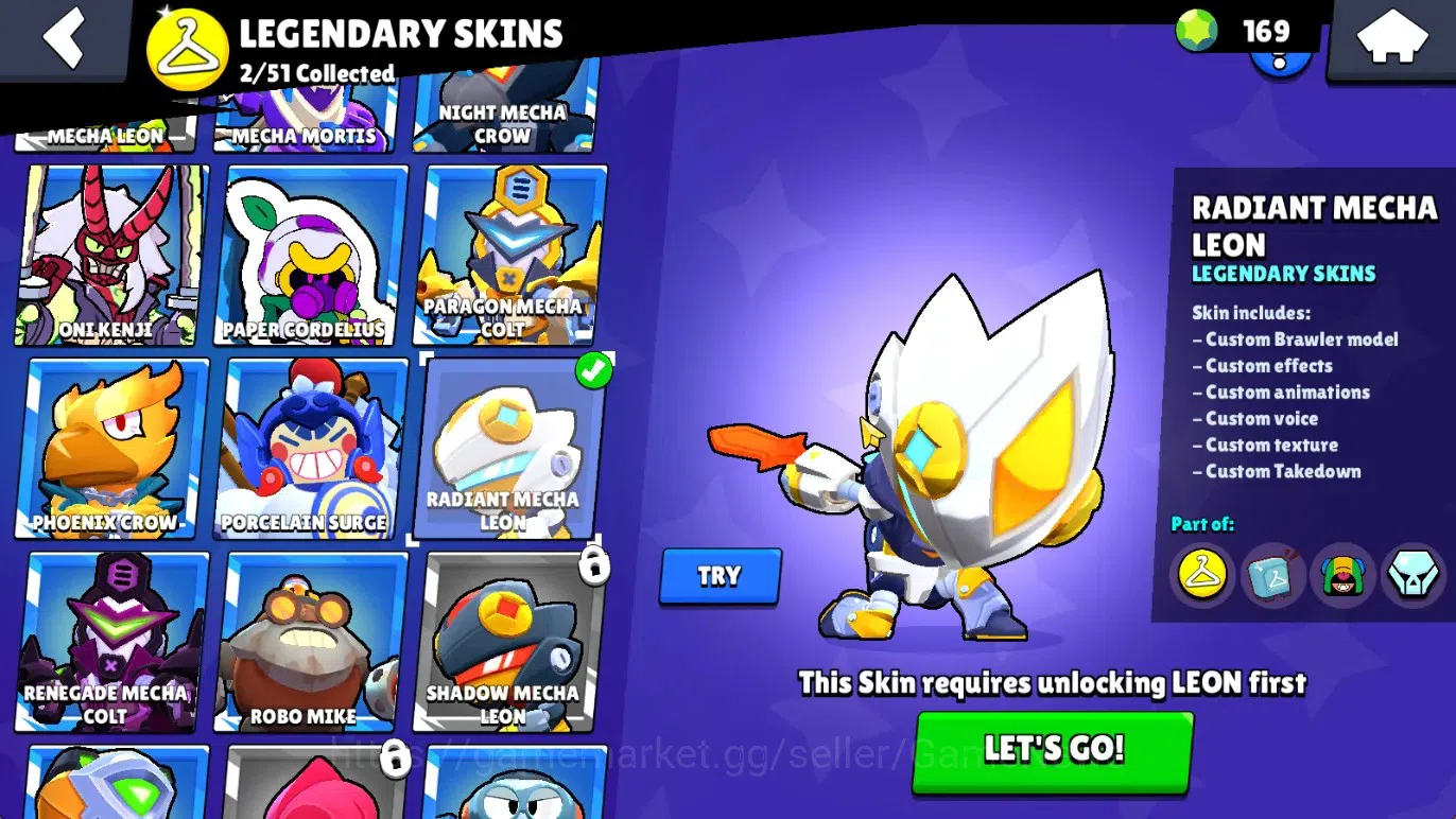 Brawl Stars Accounts 14796 Trophy|74 Brawlers 14 Max|174 Skin|2 HyperCh(Mecha Rose P,Scratcher Poco),2 Legend,10 19