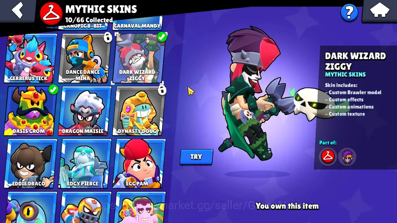 Brawl Stars Accounts 14796 Trophy|74 Brawlers 14 Max|174 Skin|2 HyperCh(Mecha Rose P,Scratcher Poco),2 Legend,10 20
