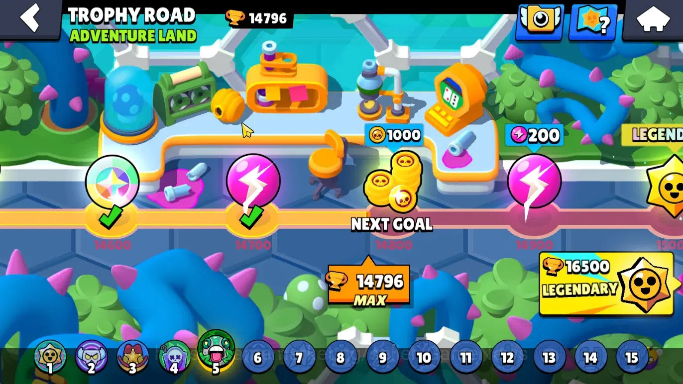 Brawl Stars Accounts 14796 Trophy|74 Brawlers 14 Max|174 Skin|2 HyperCh(Mecha Rose P,Scratcher Poco),2 Legend,10 7