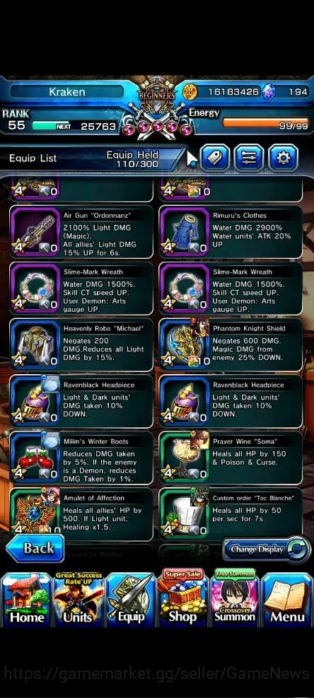 Grand Summoners Accounts Global|Rank 55|194 cc|3 Ascend+3 TW|[Shizu,Bouncin image 15