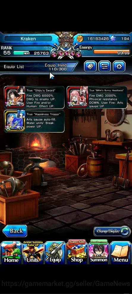 Grand Summoners Accounts Global|Rank 55|194 cc|3 Ascend+3 TW|[Shizu,Bouncin image 6