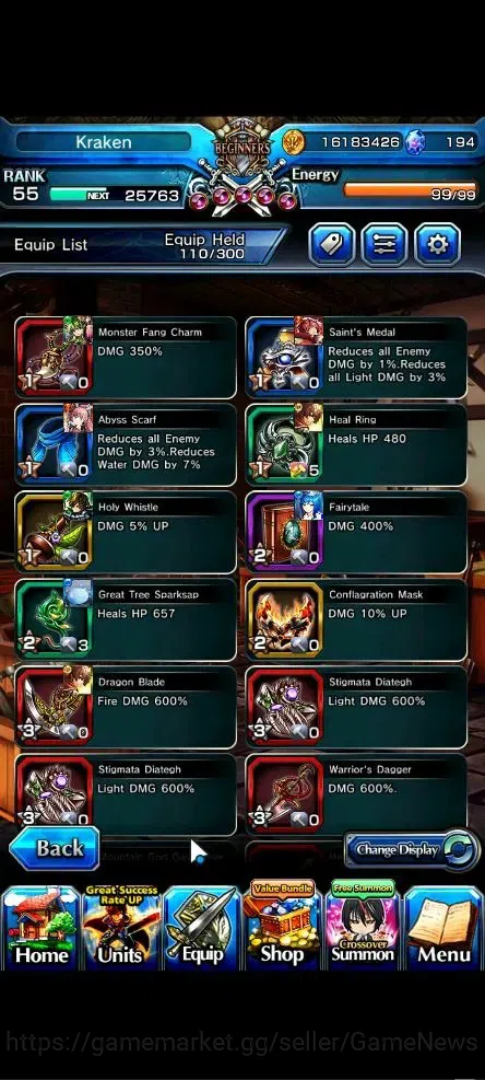 Grand Summoners Accounts Global|Rank 55|194 cc|3 Ascend+3 TW|[Shizu,Bouncin image 7