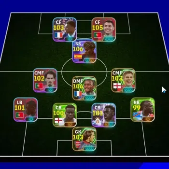 eFootball Accounts Legends & Iconic Players Android|Team Pack France,Portugal|9 Epic Patrick Vieira,Cristiano Ronaldo,David